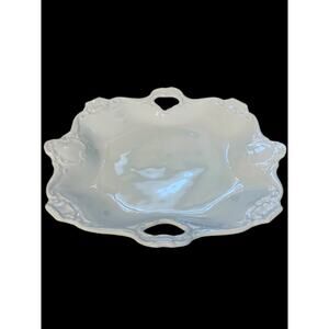 Kaiser Alka Kunst Vintage White Square Porcelain  Handled Bon Bon Tray Dish